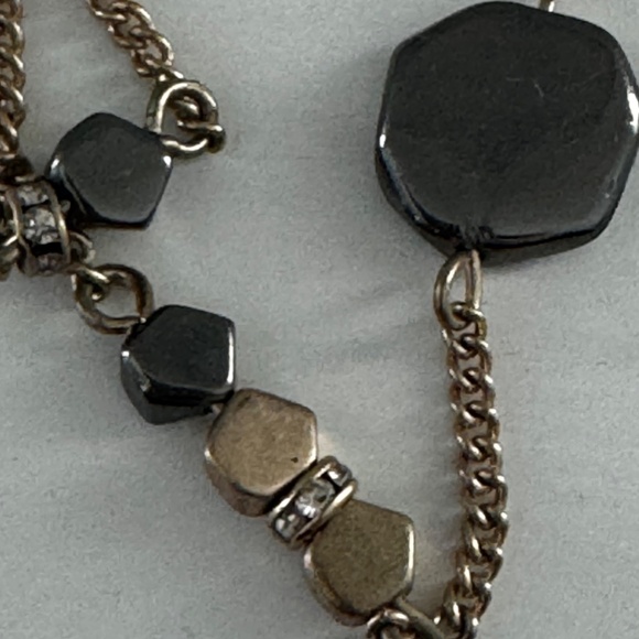 Hematite Stone & golden Tone  BeadTriple-Layer Necklace Kenneth Cole New York - Picture 5 of 12